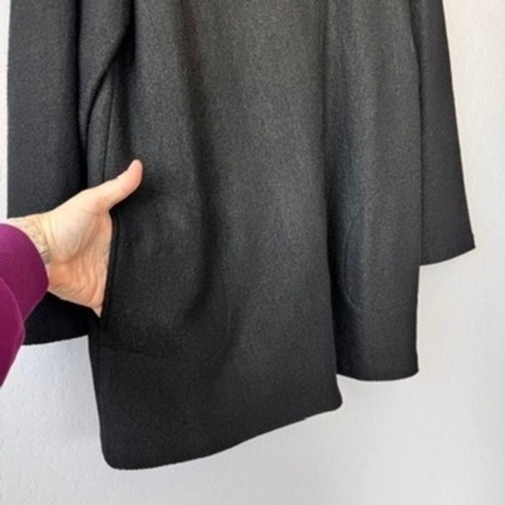 PureJill J.Jill Large Black Textured Wool Blend Zipper Jacket Cardigan Coat - Picture 2 of 6